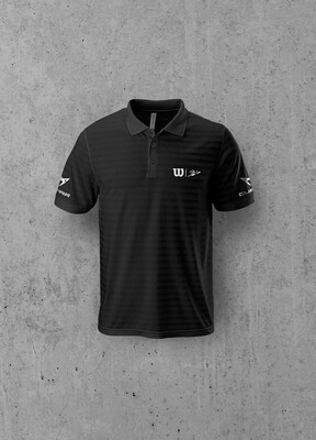 WILSON x CUPRA Bela Stripe Herren Polo, schwarz