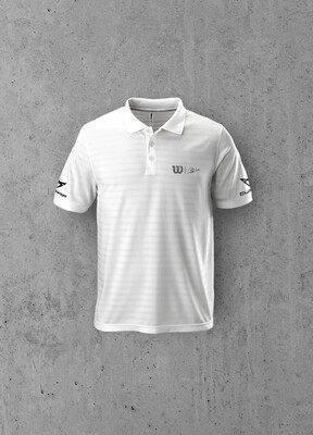 WILSON x CUPRA Bela Stripe Herren Polo, weiß