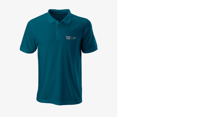 WILSON x CUPRA Bela Stripe Herren Polo, petrol 