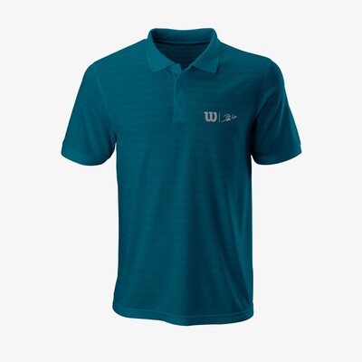 WILSON x CUPRA Bela Stripe Herren Polo, petrol 