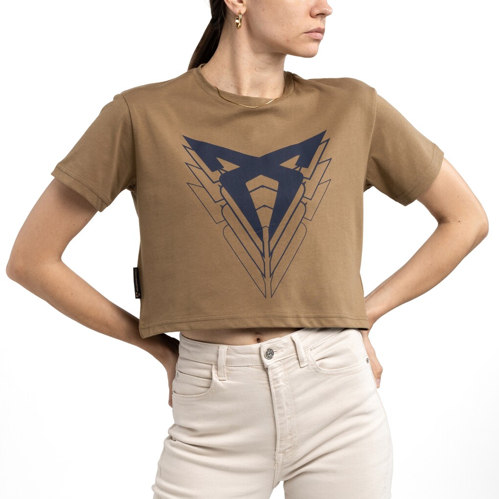 CUPRA BIG LOGO T-SHIRT Damen, TOBACCO BROWN