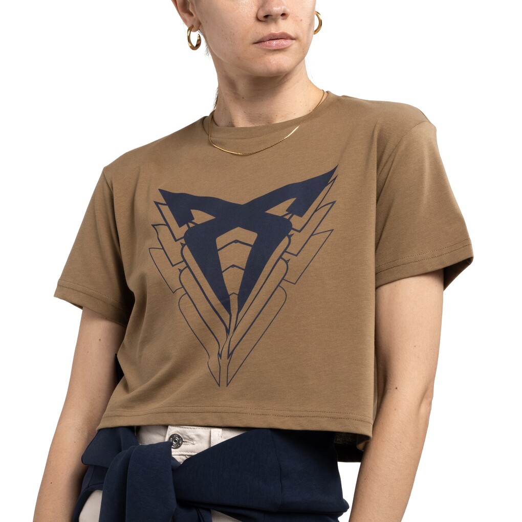 CUPRA BIG LOGO T-SHIRT Damen, TOBACCO BROWN