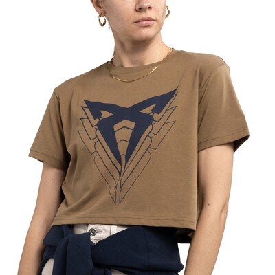 CUPRA BIG LOGO T-SHIRT Damen, TOBACCO BROWN
